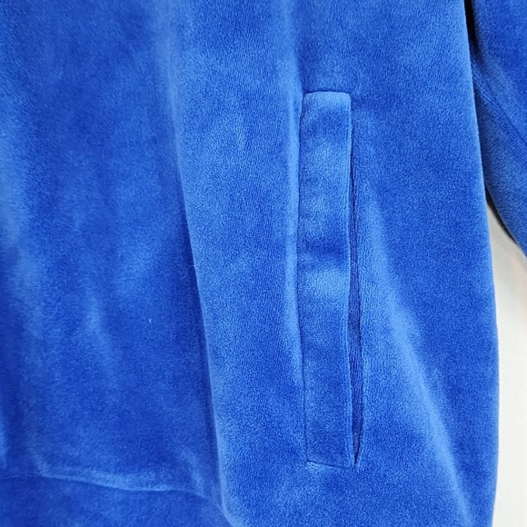 Juicy Couture Y2K Blue Velour Hooded Sweatshirt 1X - Picture 5 of 9